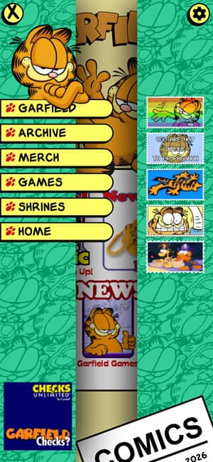 Screenshot of the new condensed mobile menu for Garfield pages.