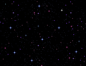 Tiny cool-toned realistic stars flashing in a black sky