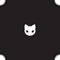 White polka dot pattern on a dark gray background. Every other row of dots has tiny cat ears and dark gray dots for eyes.