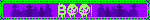 'boo' blinkie with dripping green text, skulls for the O's, and purple forest background