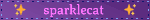 'sparklecat' blinkie with sparkle emoji on purple gradient.