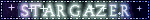 'Stargazer' blinkie with soft glowing text over a dark purple starry sky.