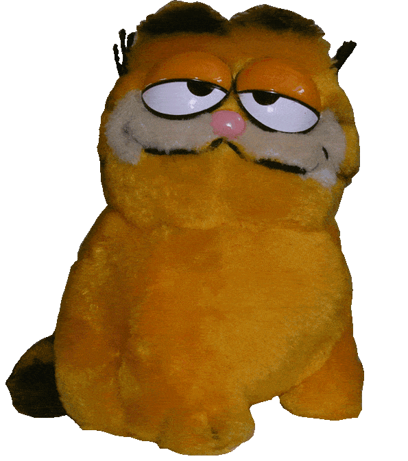 photorealistic garfield plushie spinning rapidly