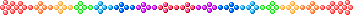 rainbow dots arranged in a horizontal beading pattern.