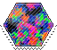 colorful arcade carpet hexagon stamp