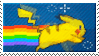 running pikachu as nyancat stamp