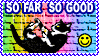 so far so good smiley face cat stamp