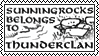 'sunning-rocks belongs to thunderclan' stamp over the map art from the original warriors books in black and white