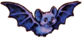 cute flying black and purple bat