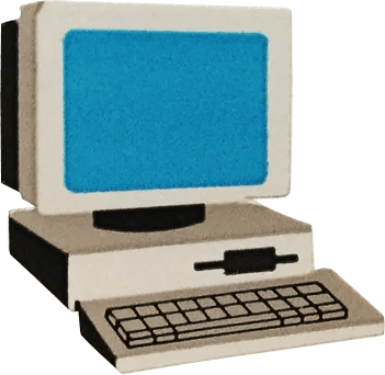 computer monitor and keyboard