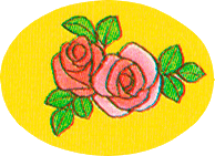 red and pink roses on yellow background