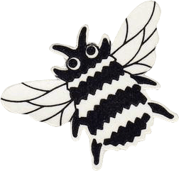 cartoon bee in black and white