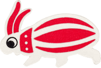 cartoon beetle in red and white