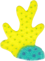 simple teal and yellow spotted corals