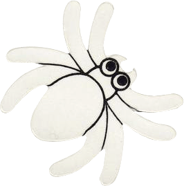 cartoon spider in black and white